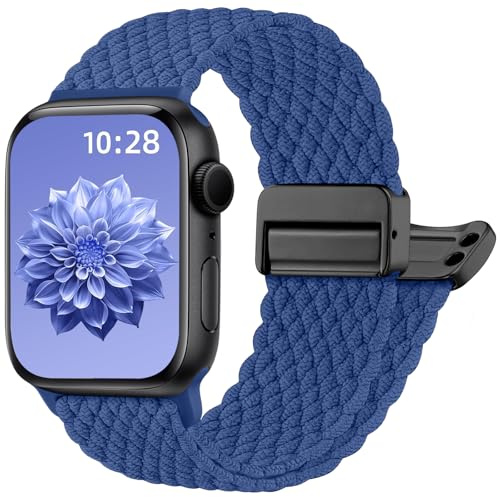 Oielai Bracelet Tressé Compatible avec Bracelet Apple Watch 40mm 41mm 44mm 46mm 42mm 38mm 45mm 49mm – Bande à Fermoir Magnétique Réglable pour iWatch Serie 11 10 9 8 7 6 5 4 3 2 1 SE Ultra