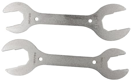 Anhoer 2 Stück Fahrradnabenschlüssel 30/32/36/40mm Kohlenstoffstahl Silber
