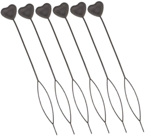 CIYODO 6 Stück Teiliges Haarstyling Schwarzem Herz design Multifunktionale Zopf Dutt hilfen für Frauen und Vielseitiges Haarschmuck werkzeug zum Flechten und Perlen Einfädeln