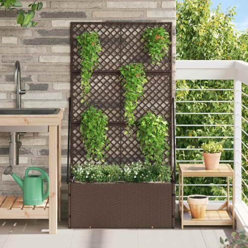 QJBSAVVA Pflanzkübel Hoch Metall 70x30x135 cm Modernes Design Robust & Wetterfest Sichtschutz für Balkon Garten & Terrasse