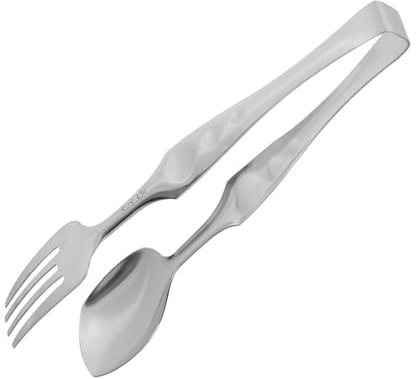 LOLIPPYY Pinza da Cucina Multifunzione Cucchiaio e Forchetta in Acciaio Inossidabile Resistente al Calore per Ristorante e Barbecue