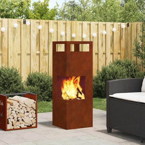 Generico Focolare Marrone 35 x 35 x 100 cm Acciaio,Caminetti,858931