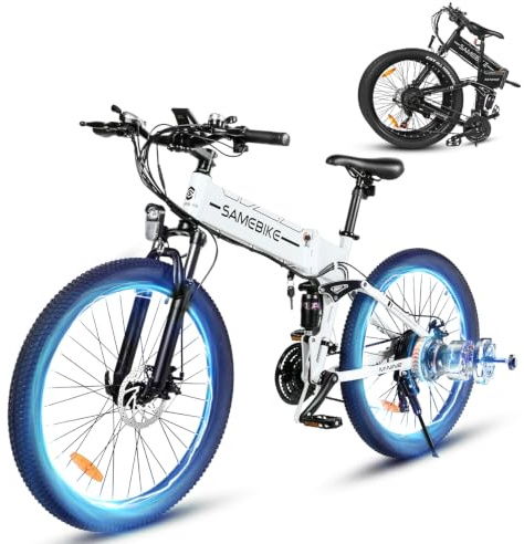 SAMEBIKE elektrofahrräder klappbar 26 Zoll 250W Motor elektrofahrräder Mountainbike 80km Reichweite professionelle 21-Gang-Schaltung 150kg Tragkraft wasserdicht nach IP54 Trekkingrad E-Bike