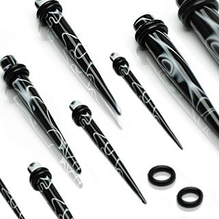 9 Set Expander Taper Dehnungsstab Marble Swirl Black