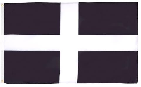 AZ FLAG Drapeau Comté de Cornwall 150x90 cm Polyester 100D 2 Œillets | Usage intérieur et extérieur Drapeau décoratif coutures doubles et bords renforcés avec œillets métalliques