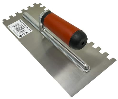 Dapetz ® 10mm Square Notched Grout Spreader, Stainless Steel Tile Trowel, Soft Non Slip Grip, Tiling Tools, Home Improvement