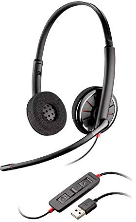 Plantronics 85619-102 Wire C320 Wired Headset, On- Ear, Black