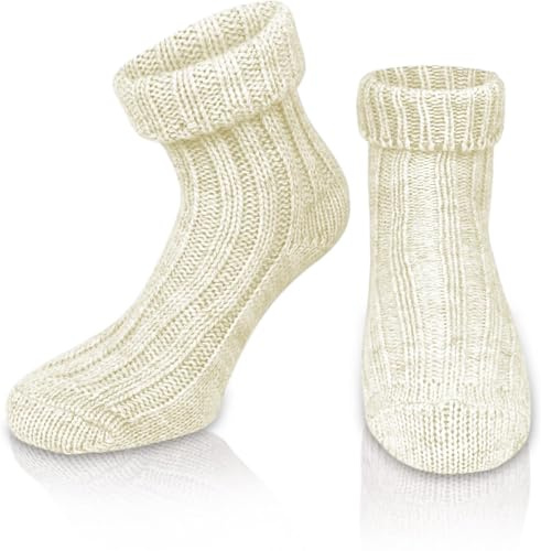 normani 2 Paar Sehr Warme weiche Umschlag Söckchen mit Alpaka Wolle/Bettsocken/Sauna Socken