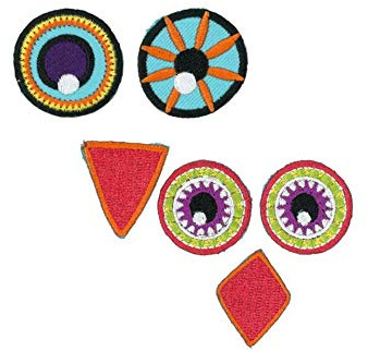 Kleiber Bügelbild Patch Applikation zum Aufbügeln Eulenaugen Augen Nase 2,0-3,0 cm