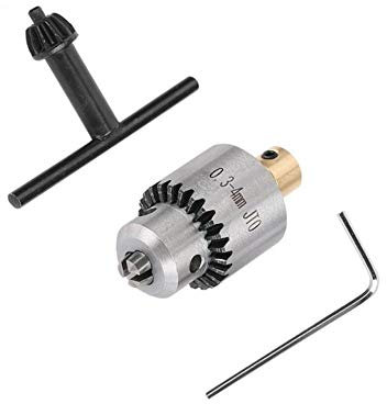 Bohrer-Adapter 1 Set Mini Bohrfutter Micro 0.3-4mm Taper Mounted Chuck und Schraubenschlüssel mit Chuck Key Lathe Zubehör Werkzeugmaschinen Hot Drill
