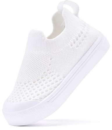 Baby Walking Shoes First Boy Girl Walker Infant Sock Tennis Mesh Sneakers Breathable 6 9 12 18 24 Months White Size 6-12 Months Infant
