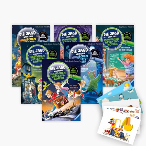 Die Jagd nach dem magischen Detektivkoffer Band 1-6 plus 1 exklusives Postkartenset