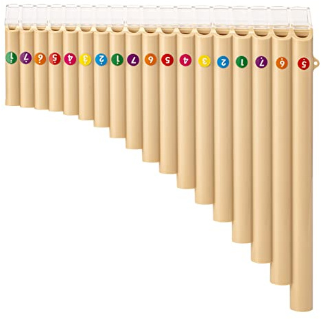 Deekec 18 Pipes Pan Flute C Key - Beginner-Friendly Instrument with Enhanced Mouthpiece Design for Easy Play, Perfect for Students and Music Enthusiasts, White