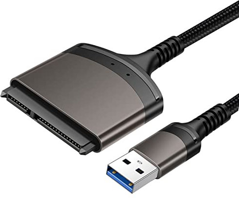 EasyULT Adattatore USB 3.0 a SATA III, Convertitore USB 3.0 a SATA Cavo Esterno per Dischi Rigidi 2.5'', per SSD/HDD da 2,5 Pollici, Supporta UASP, per Windows XP/Vista/7/8/10 e Mac OS ECC- Grigio