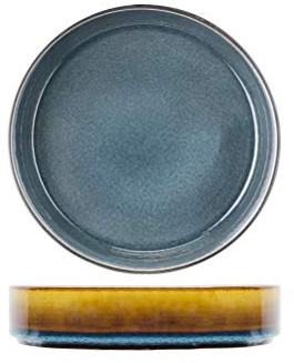 Cosy & Trendy Assiette creuse en porcelaine Quintana Bleu-D 23Cm-Lot de 3