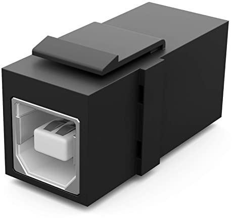HB-DIGITAL Keystone Modul Mit USB-2.0 BF/AF Buchse | Multimedia-Keystone für Patchpanel Halterung Verbinder Adapter Kupplung Plug-&-Play Schwarz
