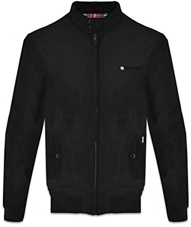 Lambretta Herren Harrington Retro MOD Klassische Jacke (as8, Alpha, 3x_l, Regular, Schwarz), Schwarz, 3XL