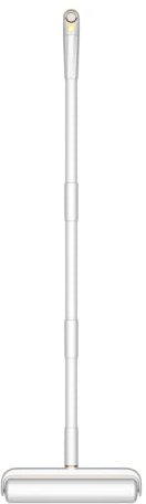 ZAJ White 4 Ft Extendable Long Handle Lint Roller 24 Cm Large Surface Sticky Pet Hair Remover 60 Sheet per Rifill for Floor Ceiling Bed and Carpet, Easy Peeling