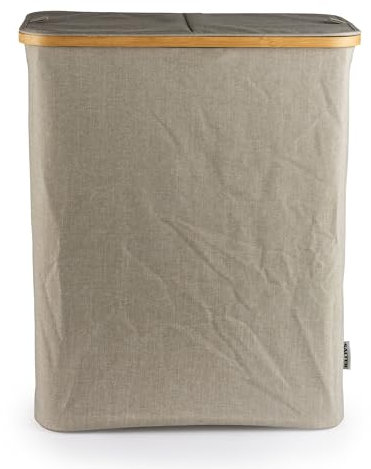 Salter LASAL30292EU7 100L Dual Laundry Hamper – Large Washing Basket with Removable Bags to Separate Laundry, Laundry Bin with Lid, Carry Handles, Easy Manoeuvrability, 54 x 33 x 65cm, Warm Harmony