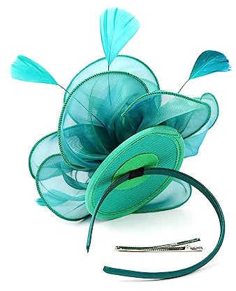 FOMIYES Stirnband Mit Federn Organza-stirnband Für Hochzeit Kopfschmuck Haarschmuck Grün Haarband Mit Federn Feder-haarschmuck Stirnband Grün
