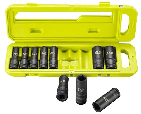 RYOBI Coffret Embouts de Vissage 10 Pièces RHSDIS10PC – Vissage Bois Métal, Montage Meuble, Bricolage Maison, Compatible Perceuse-Visseuse