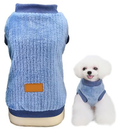 1 Stück Blaues Haustier-Vertikalvlies, Haustierpullover, Haustier-Sweatshirt, Kleiner Hundepullover, Hundevlies, Geeignet Für Kätzchen und Welpen