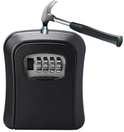 Schlüsseltresor Außen - 4-stelliger Zahlencode, Zurücksetzbarer Zahlenschlosskasten - An Der Wand Montierter Schlüsselsafe - Wasserdichter, Robuster Schlüsselbox - Für Garage, Garten, Geschäft(Color:B