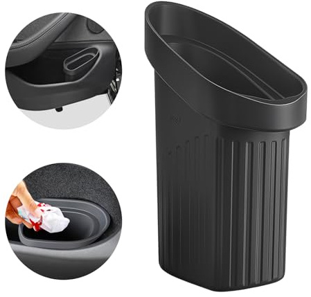 ThinsGo Mülleimer für Autotür, Mini-Mülleimer, Auto-Silikon-Container Aufbewahrungsbox, Platz in der Autotür, weniger Lärm, Silikon, Schwarz