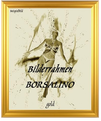 Borsalino Barock Bilderrahmen Posterrahmen 50x100 cm Puzzlerahmen Farbe Gold Schlicht 100x50 cm mit weisser Rückwand und klarem Arcylglas