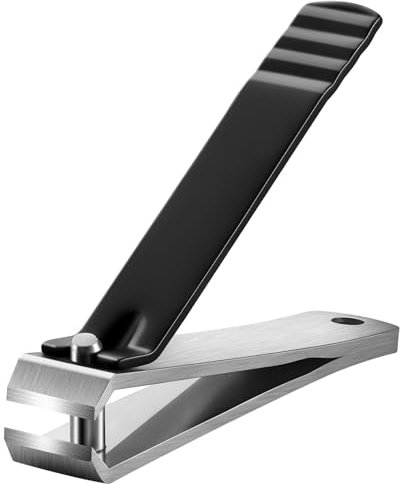 FVION Tagliaunghie a lama dritta grande per unghie spesse – Tagliaunghie professionale in acciaio inox – Potente tagliaunghie spesso per anziani, uomini e donne