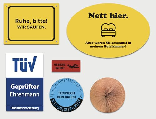 60x JGA/Festival/Après-Ski Sticker Aufkleber - Sauf Party Malle Spaß - Langlebige Sticker/Aufkleber für jeden Anlass - Bumsbar, Saufen
