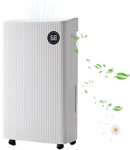 Deshumidificador 20l, Filtro De Aire De Carbón Activo De 120㎡ con Tanque De Agua De 5,5l, Control Táctil LCD Inteligente para Moho Húmedo Y Condensación, Opción De Drenaje Continuo, Modo Seco