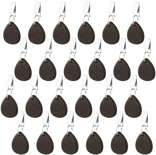 ZCYSRLQIN 24 Pcs Tablecloth Weights Pendant Teardrop Shape Table Cover Weights with Metal Clips for Outdoor Picnic Garden Patio Party Camping Dinner Table Cover Decoration (Black)