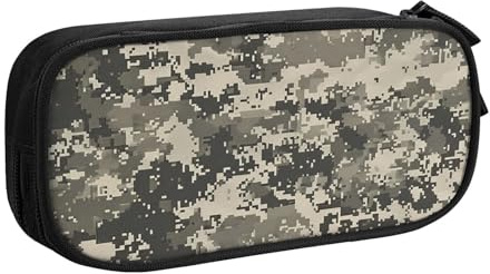 LRHCNZDCP Cute Pencil Case Pouch, Army Digital Camouflage Printed Pencil Pen Case Pencil Box Makeup Bag for Trave School Office, Black