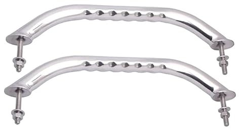 Pasamanos de cubierta de acero inoxidable de 2 piezas de 8-5/8 con mango de agarre pulido for barco, tubo moleteado for accesorios de hardware marino for yates Para BañO De Yate Y Escotilla De Barco