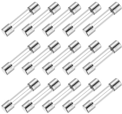 sourcing map Fusibile ritardato in vetro, 15 A, 250 V, 6 x 30 mm, omologato UL, fusibile ad azione lenta per elettrodomestici (confezione da 15)