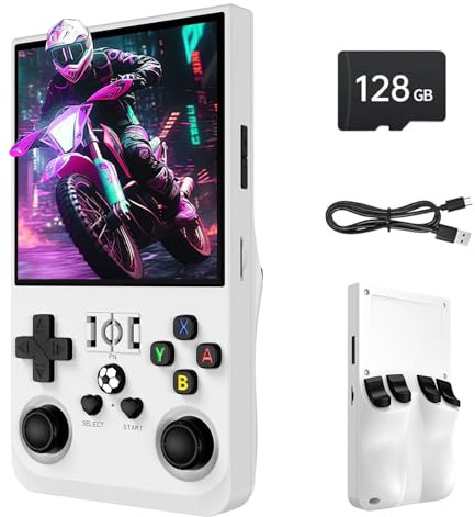 Febotak R36MAX Retro-Handheld-Spielkonsole, 4-Zoll-IPS-Display, 128 GB Speicher, 40.000 Spiele, Linux-System, 4000-mAh-Akku, Mini-Arcade-Konsole