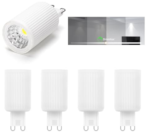 I-SHUNFA Lampadina LED Dimmerabile G9 Bianco Freddo 6000K 4W AC 230V | Sostituisce Lampadina Alogena Da 40W, Per Faretti Da Soffitto, Faretti Spot, Faretti Da Incasso (Confezione Da 5)