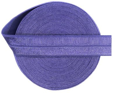 ​​15mm Shiny Satin Fold Over Elastic Band for Hair Tie, Headband, Underwear Dress Sewing Trim,Clematis Blue,15mm - 10 Yards