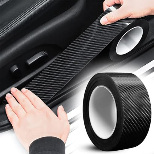 Battitacco Auto per Renault 5 E-Tech, (5CM*5M) Fibra di Carbonio Protezione Portiere Auto Protezione AntiGraffio per Pedale Accessori Auto