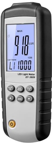 Misuratore di luce digitale, Misuratore di luce a LED 400000 Lux/FC Tester Misura Lux/Fc - LED/Fluorescente, Industriale, Domestico, Fotografia per piante da giardino e da interno, fotografia
