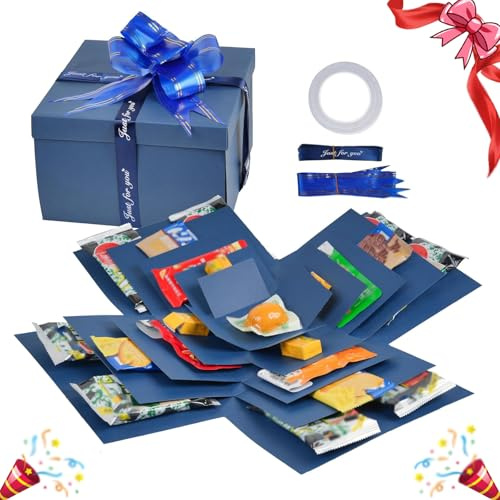 scatola regalo 5 strati cioccolato,scatola regalo esplosiva natalizia,Scatola Sorpresa Grande Che Si Apre, Anniversario di Matrimonio Fai da Te, Scatola a Sorpresa Fai da Te per Foto-D