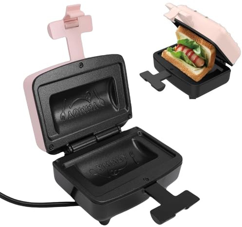 ZJchao Mini Macchina Per Panini, Pressa Per Panini Riscaldante Elettrica Su Due Lati Con Piastra Antiaderente, Preparazione Rapida Dei Pasti Per La Colazione, Omelette, Piccoli Spazi (Spina