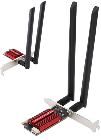 Yosoo Health Gear Carte Réseau WiFi 6E PCIe, Bande 5400 Mbps (2,4 GHz/5 GHz/6) avec Bluetooth 5.3, Puce, Latence Ultra-Faible, MUMIMO, pour Ordinateurs de Bureau.