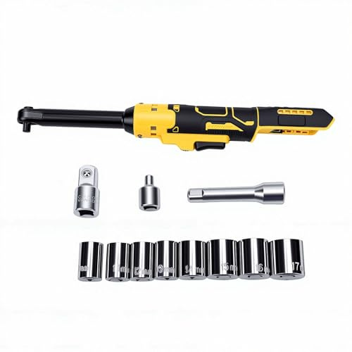 Garosa Llave de Trinquete Inalámbrica Llave Eléctrica de 3/8 de Pulgada con Torque de 74 Pies-libras y Luz LED para Trabajos Mecánicos Automotrices en Espacios Reducidos