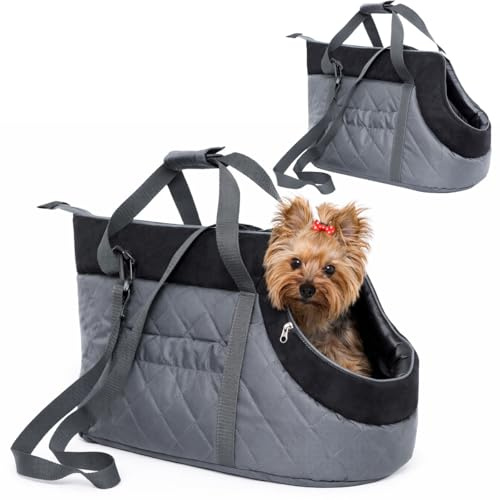 DOGGY Hobbydog TORGZC6 Tragetasche für Hunde und Katzen, 27 x 25 x 43 cm, grau mit Pfoten