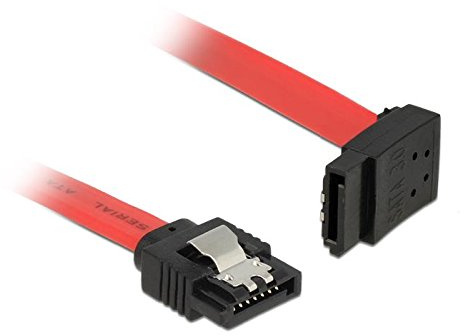 DeLOCK SATA III/SATA III, 0.2 m Cavo SATA 0,2 m SATA 7-Pin Nero, Rosso