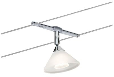 Paulmann 94138 Cable Lighting System – Colmar Spot Light Extension Max 10 Watt Chrome/Satin Wire Cable Lighting System Without Bulbs,8.5 x 16 x 11 cm