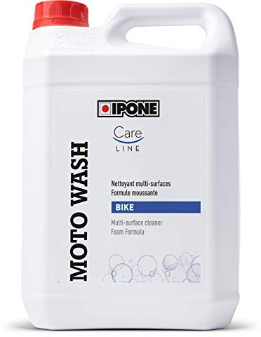 IPONE - Nettoyant Moto Multi Surfaces - Moto Wash – Formule Ultra Puissante - Ne Laisse pas de Trace – Enlève Tous Types de Salissures - Agit en 2 Minutes - Effet Moussant Ultra Rapide – 5L
