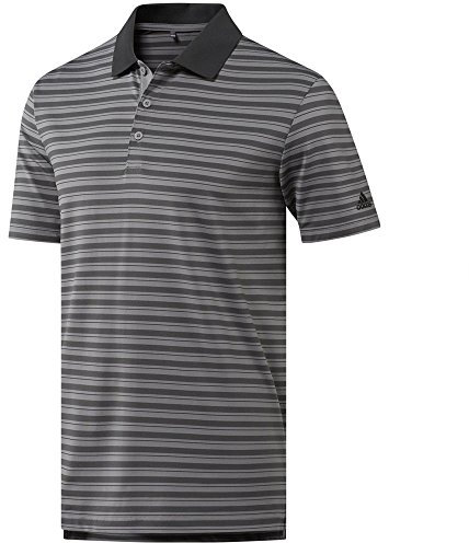 adidas Golf Herren Ultimate 3-Color Stripe Polo Medium Grau DREI